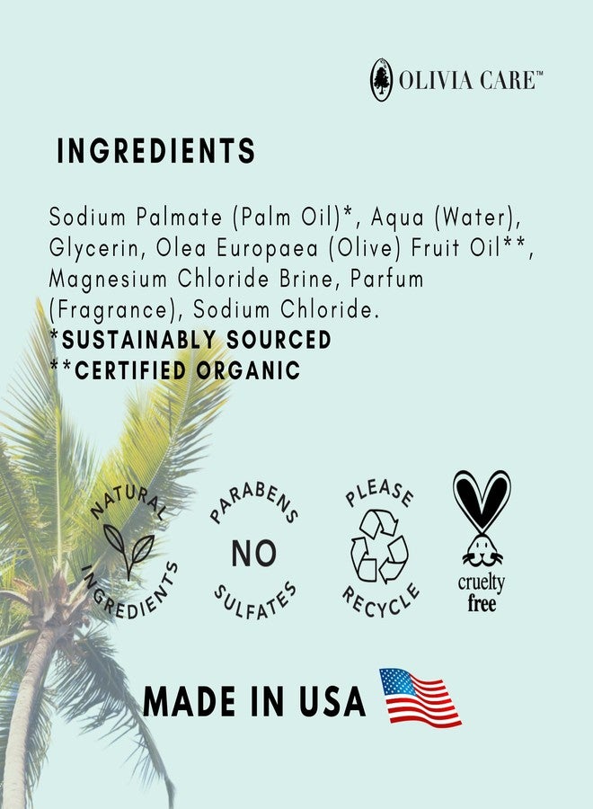 Olivia Care Coconut Magnesium Organic Bar Soap - Natural Moisturizing Body Soap for Sensitive Skin - Triple Milled Soap with Coconut Oil - Plastic Free 3 Pack - Image 5