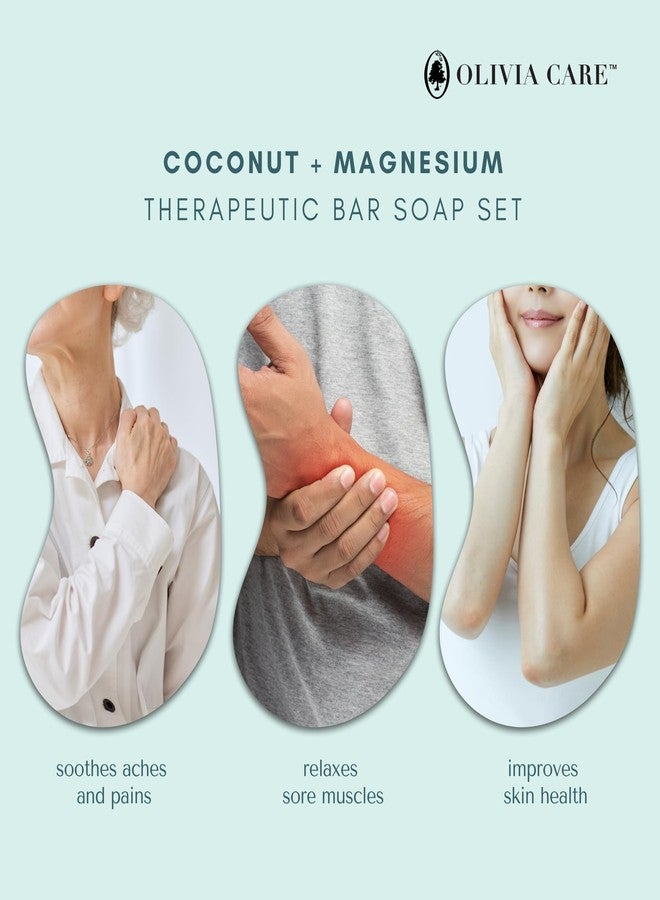 Olivia Care Coconut Magnesium Organic Bar Soap - Natural Moisturizing Body Soap for Sensitive Skin - Triple Milled Soap with Coconut Oil - Plastic Free 3 Pack - Image 4