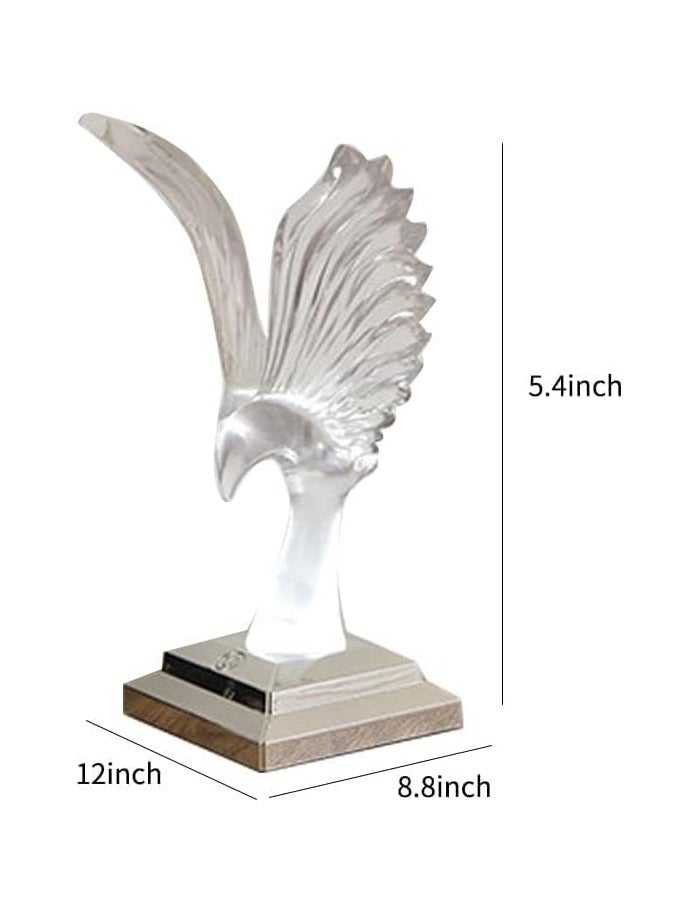 عام الكريستال النسر مصباح مكتبي الإبداعية ليد الاكريليك شحن التحكم عن بعد الطيور غرفة نوم ليلة الغلاف الجوي ليلة ضوء 24 الألوان عكس الضوء أوسب شحن ليلة ضوء غرفة نوم مكتب ضوء (كروم) - Image 5