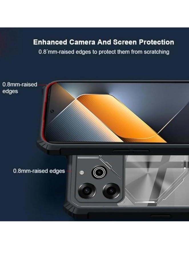 Case Compatible with Tecno Pova 6 Pro 5G [Droproof] [Sweat-Proof] [Fingerprint-Proof] Shockproof TPU+PC Clear Protective Phone Case Fits Tecno Pova 6 Pro  - Image 2