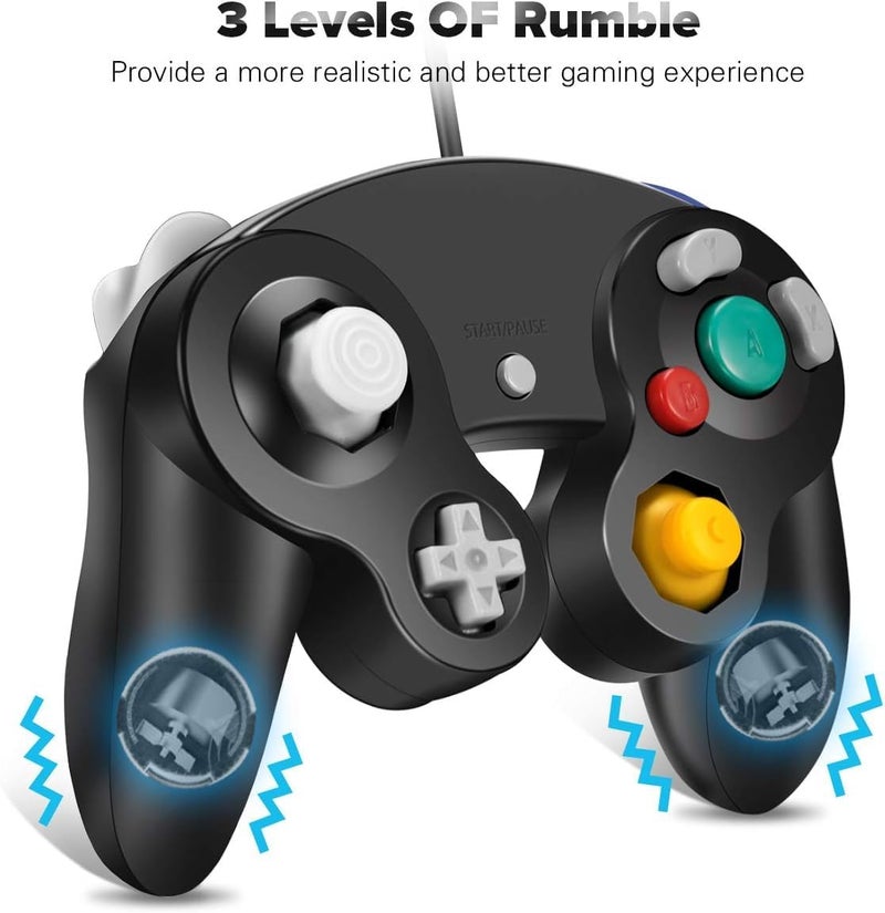 وحدة تحكم GC، بديل لوحدة تحكم Gamecube، متوافقة مع وحدة تحكم Game Cube السلكية USB / كمبيوتر يعمل بنظام Windows 7 8 10 (أسود) - Image 3