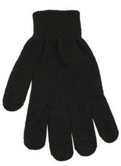 Generic Black complete Finger Wool Knit Wrist Glove Winter Warm Workout for Women and Men  - Image 2