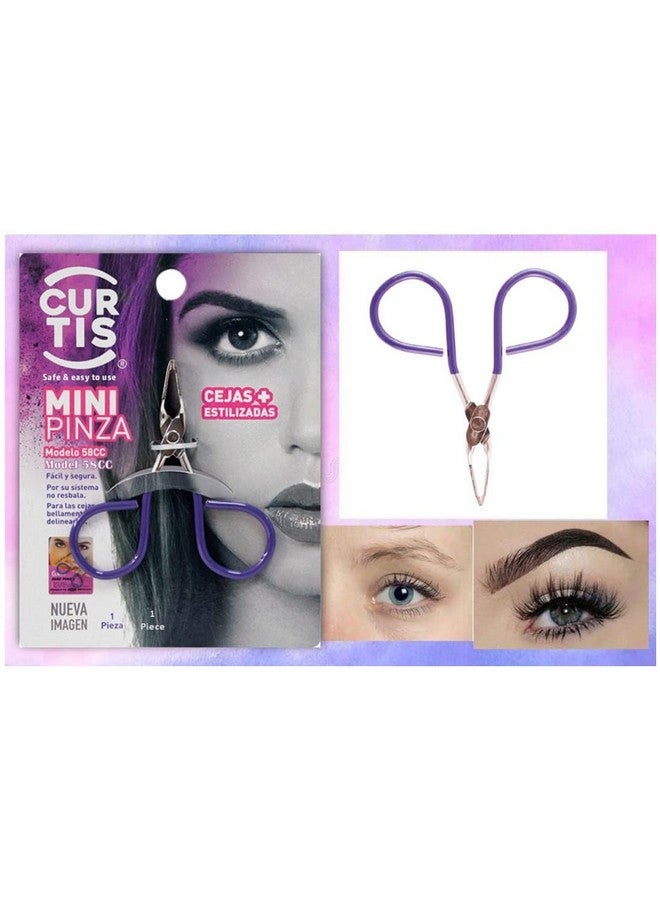CURTIS Professional Mini Tweezers With Easy Scissor Handle The Best Precision Eyebrow Tweezers Menwomen; Portable Beauty Tools For Facial Hair Ingrown Hair Blackhead; 58Cc Purple Made In Mexico - Image 5
