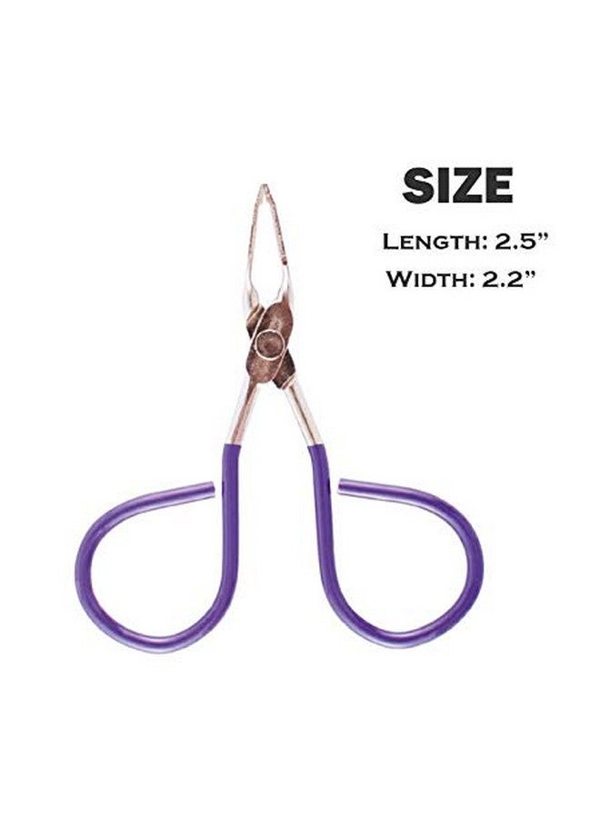 CURTIS Professional Mini Tweezers With Easy Scissor Handle The Best Precision Eyebrow Tweezers Menwomen; Portable Beauty Tools For Facial Hair Ingrown Hair Blackhead; 58Cc Purple Made In Mexico - Image 4