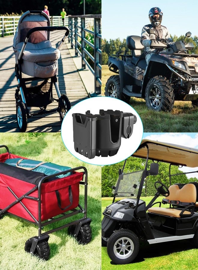 Xislet Wheelchair Cup Holder for Walker, 2-in-1 Walker Drinks Holder with Phone Holder for Rollator, Scooter, Bike, Mobility, Camper, Stroller, Holds Stanley, Yeti, Owala and More, Black - Image 4