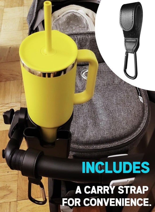 Xislet Wheelchair Cup Holder for Walker, 2-in-1 Walker Drinks Holder with Phone Holder for Rollator, Scooter, Bike, Mobility, Camper, Stroller, Holds Stanley, Yeti, Owala and More, Black - Image 3