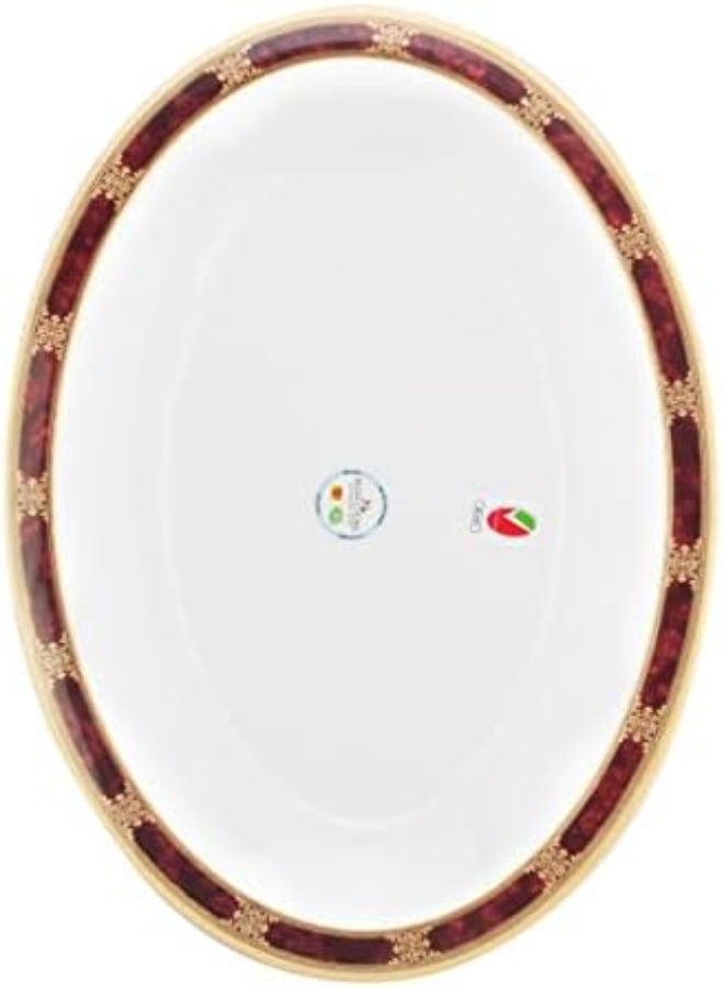 AKDC Moda Cucina Melamine Oval Serving Platter Extra Large Ethinic Red 41Cm Esma Approved, Mchp-5106-Er - Image 4