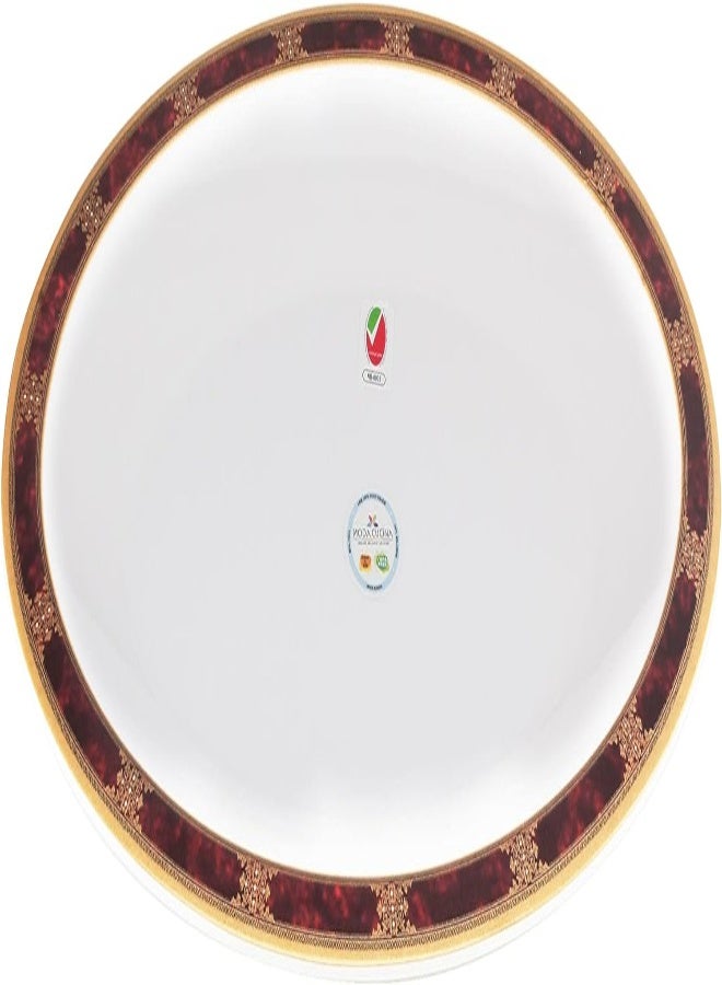 AKDC Moda Cucina Melamine Oval Serving Platter Extra Large Ethinic Red 41Cm Esma Approved, Mchp-5106-Er - Image 3