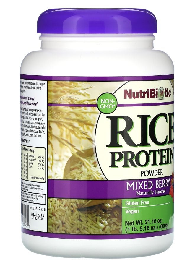 Nutribiotic Rice Protein Powder Mixed Berry 1 lb. (600 g) - Image 2
