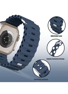 Color Fans Apple Watch Ocean Band 41mm 40mm 38mm for Men Women, Soft Silicone Sport Band Replacement Strap for Apple Watch Ultra iWatch Series 8 7 SE 6 5 4 3 2 1 Abyss Blue  - Image 3