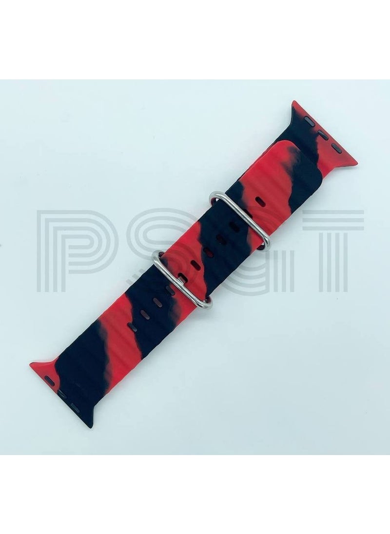 PSGT - Apple Watch Compatible 42MM 44MM 45MM 49 mm and Ultra 1/2/3/4/5/6/se/7/8/9 Band Ocean Loop Band Strap - Image 1