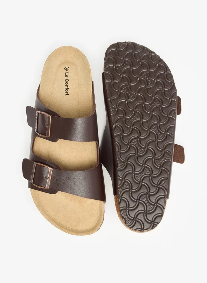 Le Confort Men Buckle Detail Slip-On Sandals