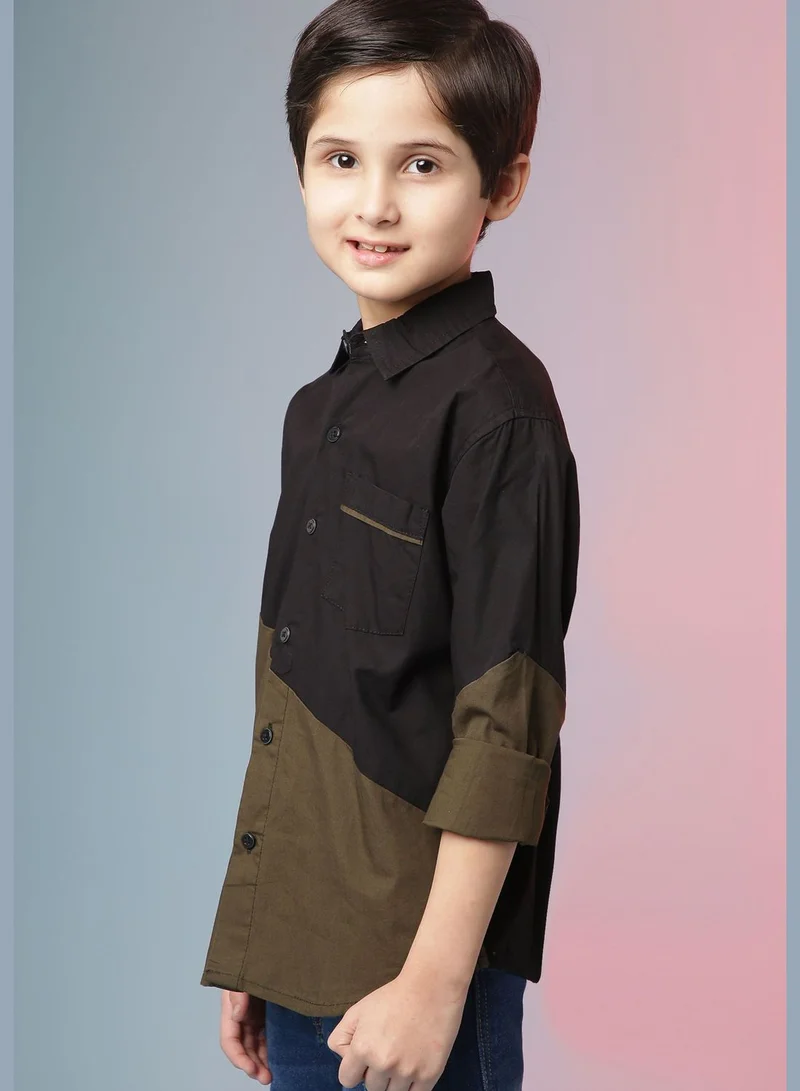 Instafab Color Block Shirt