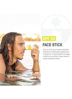raw elements Face Stick Spf 50 Allnatural Mineral Sunscreen Reef Safe Water Resistant Broad Spectrum Uva/Uvb Protection Safe For All Ages Travel Size 1 Oz  - Image 2