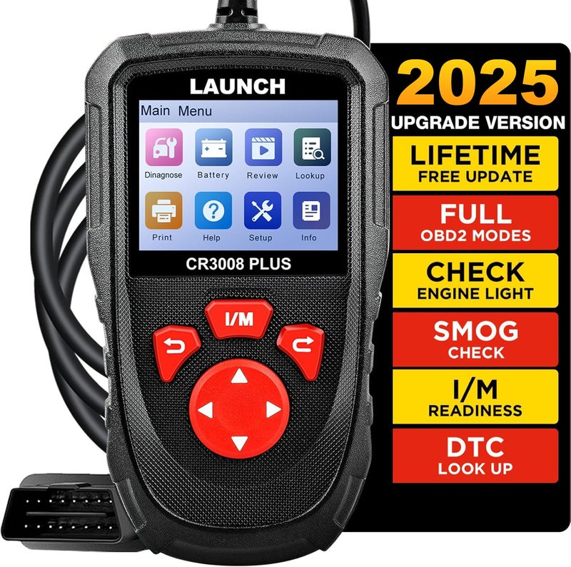 LAUNCH Professional OBD2 Scanner Diagnostic Tool CR3008 PlusOneKey IMLifetime Update Code ReaderEnhanced Check Engine Code Reader OBDII Car Scan Tool for All Vehicles After 1996Battery Test