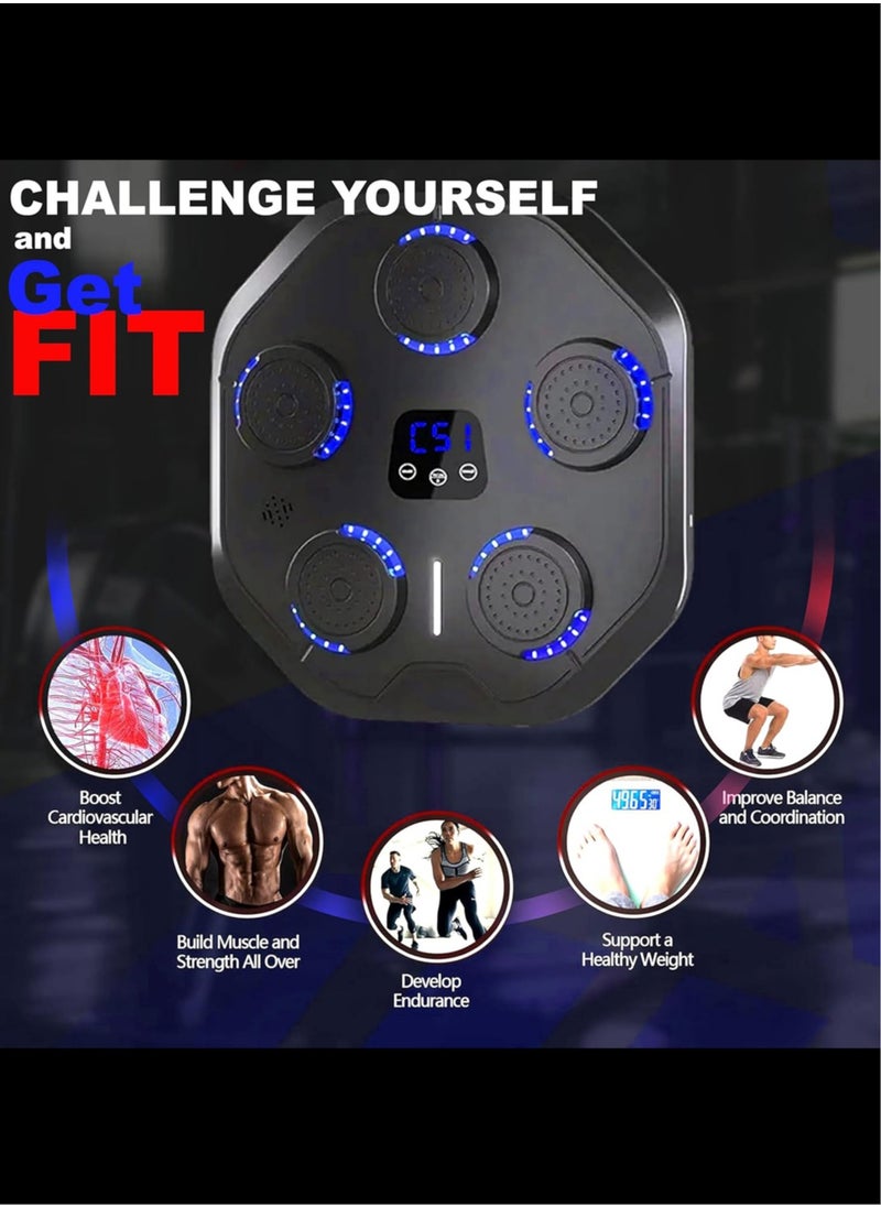 Sky Land - Music Boxing Machine – Wall Mounted Punching Trainer with Bluetooth, LED Lighting, 9 Speed Levels, Rechargeable Battery, Ideal for Home Fitness & Reflex Training - Image 1