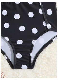 Shein Baby Polka Dot Bow Front Cut Out Swimsuit With Headband - size 12-18 M  - Image 3