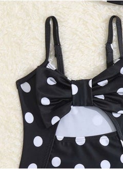 Shein Baby Polka Dot Bow Front Cut Out Swimsuit With Headband - size 12-18 M  - Image 4