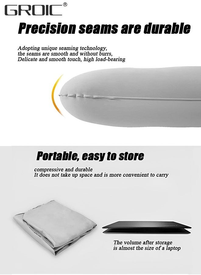 GROIC - Inflatable Car Mattress,Car Air Mattress Back Seat Inflatable Car Bed Camping Mattress with Pillows Air-Pump for Car, SUV, Truck Travel, Hiking - Image 1