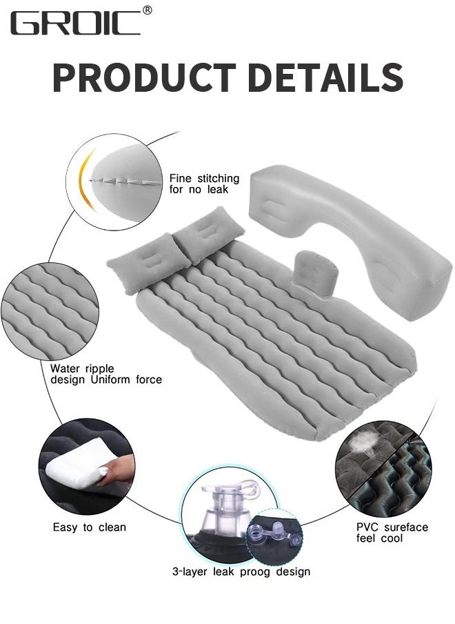 GROIC - Inflatable Car Mattress,Car Air Mattress Back Seat Inflatable Car Bed Camping Mattress with Pillows Air-Pump for Car, SUV, Truck Travel, Hiking - Image 1