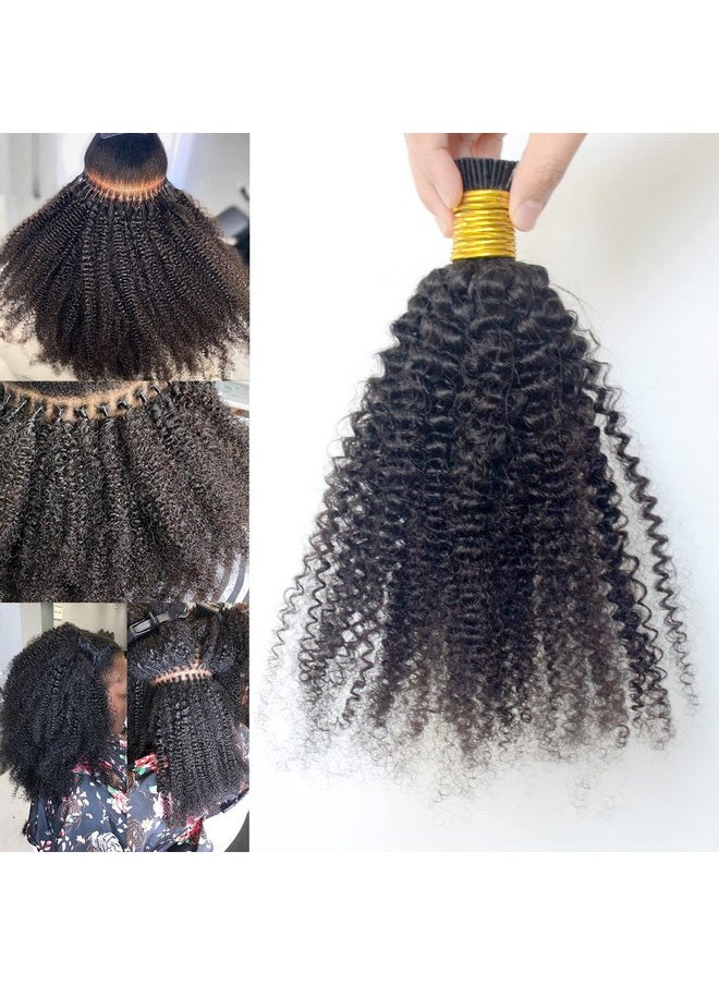 Luwigs - Uwigs I Tip Hair Extensions Afro Kinky Curly 4B 4C Human Virgin Hair 0.5G/Strand 50G Pre Bonded Microlinks Keratin Fusion Stick I Tip Hair Bundles (12 Inch Afro Kinky Curly 4B 4C) - Image 1