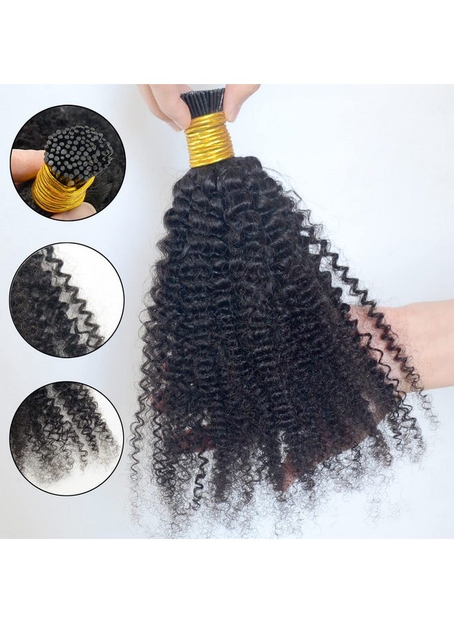 Luwigs - Uwigs I Tip Hair Extensions Afro Kinky Curly 4B 4C Human Virgin Hair 0.5G/Strand 50G Pre Bonded Microlinks Keratin Fusion Stick I Tip Hair Bundles (12 Inch Afro Kinky Curly 4B 4C) - Image 1