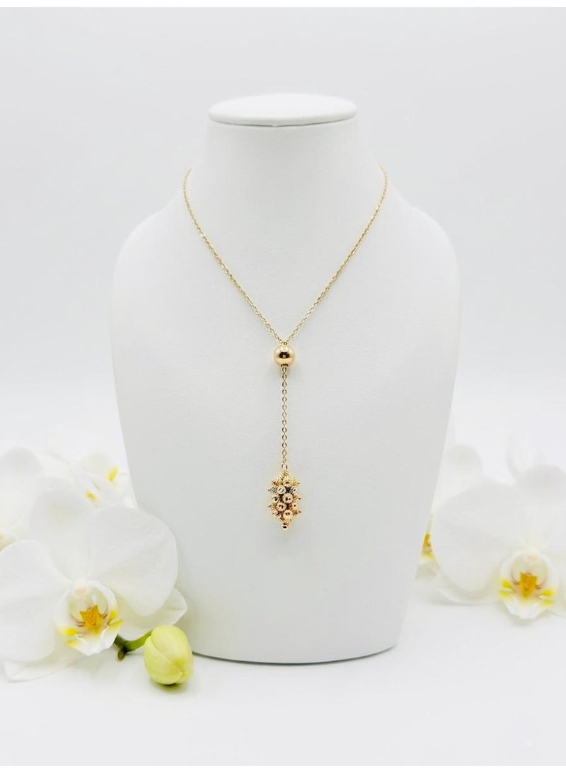 The Intermix Gems 18 Karat 750 Purity Gold, Y-Necklace with Multi-Tonal Bead Cluster - Image 1
