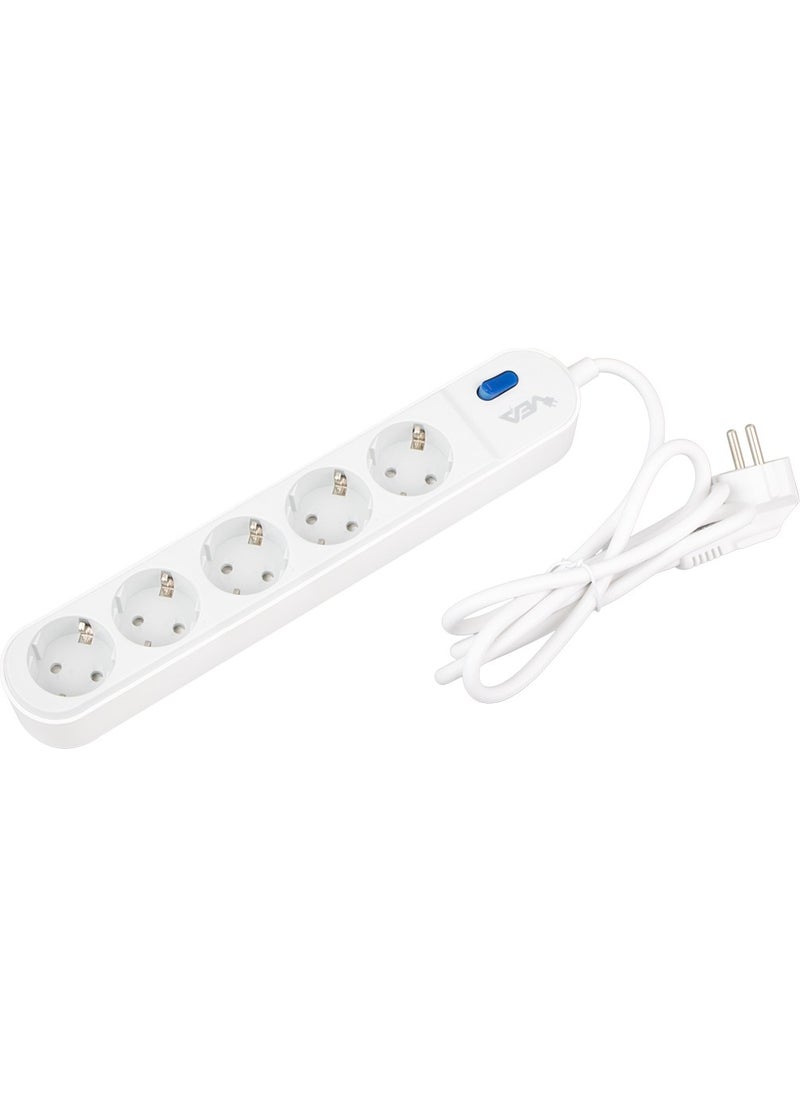 AYT - Vea VE-VEGA105 Group Socket Extension 5-Plug Socket 1.5 Meter 3500 Watt 16 Ampere Heat Resistant Surge Protected Socket - Image 1