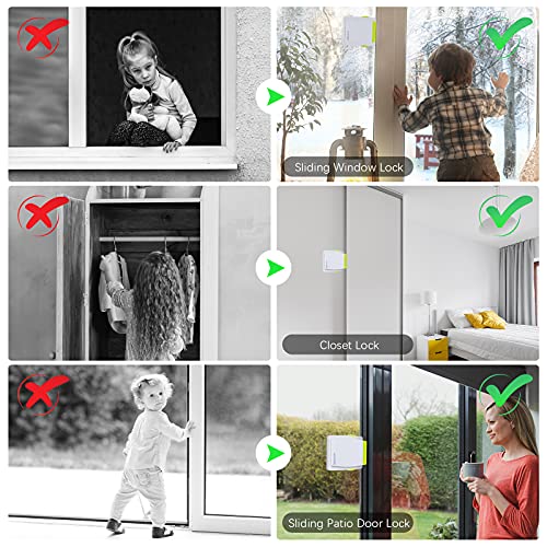 LATIBELL Sliding Glass Door Window Locks - 4 Pack Child Baby Proof Security Locks for Kids Safety Slide Closet Patio Doors, No Screws or Drills Needed - Image 3