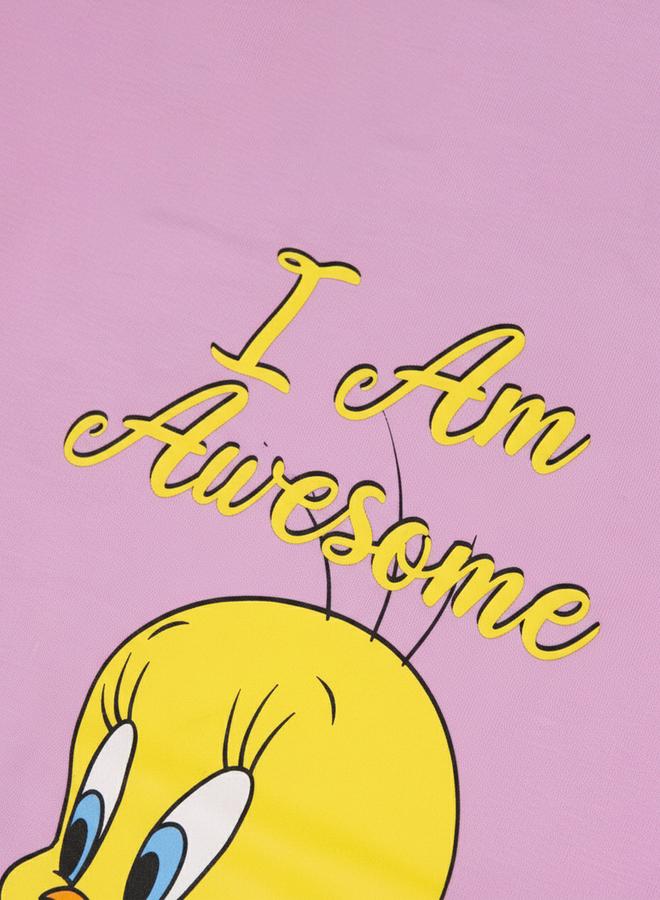Looney Tunes Graphic Print Round Neck Fashion T-shirt - Image 3