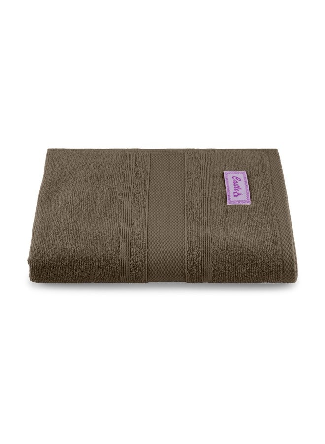 BYFT Home Castle (Beige) Premium Cotton Bath Towel (70 X 140 Cm-Set Of 1) Highly Absorbent, High Quality Bath Linen With Diamond Dobby 550 Gsm - Image 2