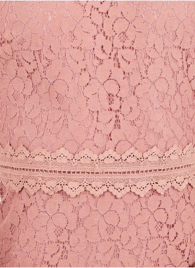 Styli Lace Fluted Hem Dress  - Image 4