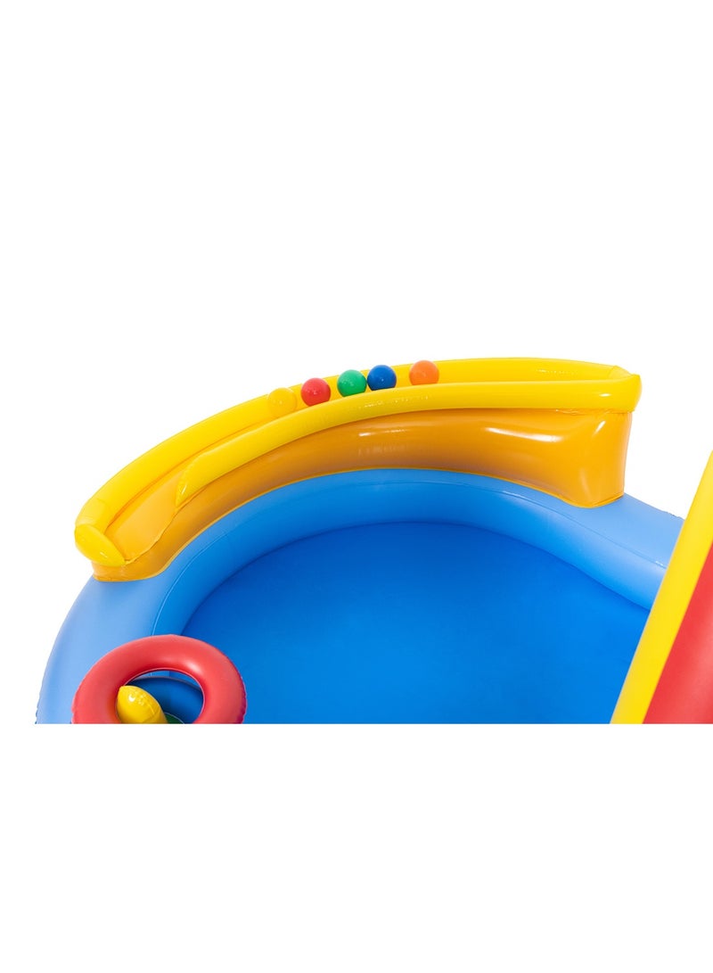 أثليتيك مسبح قابل للنفخ بألوان قوس قزح مع زحليقة وألعاب - مركز ألعاب مائية للأطفال بطول 220 سم - Image 3