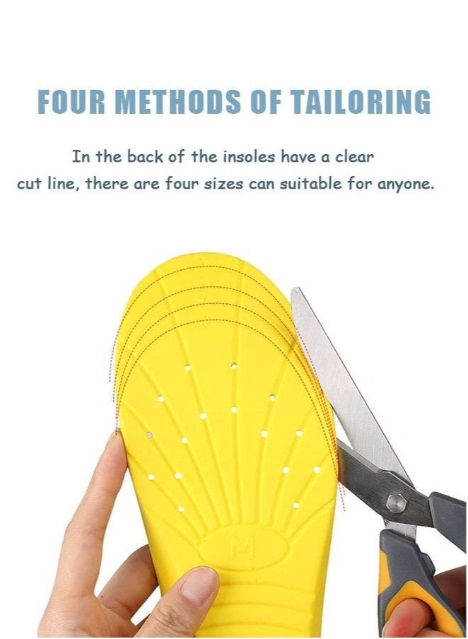 Generic High Elasticity Memory Foam Insoles, PU Orthotic Shock Absorption Sport Insoles, Comfortable Breathable Plantar Fasciitis Arch Support Insoles Orthotic Insoles (Yellow+Green)  - Image 2