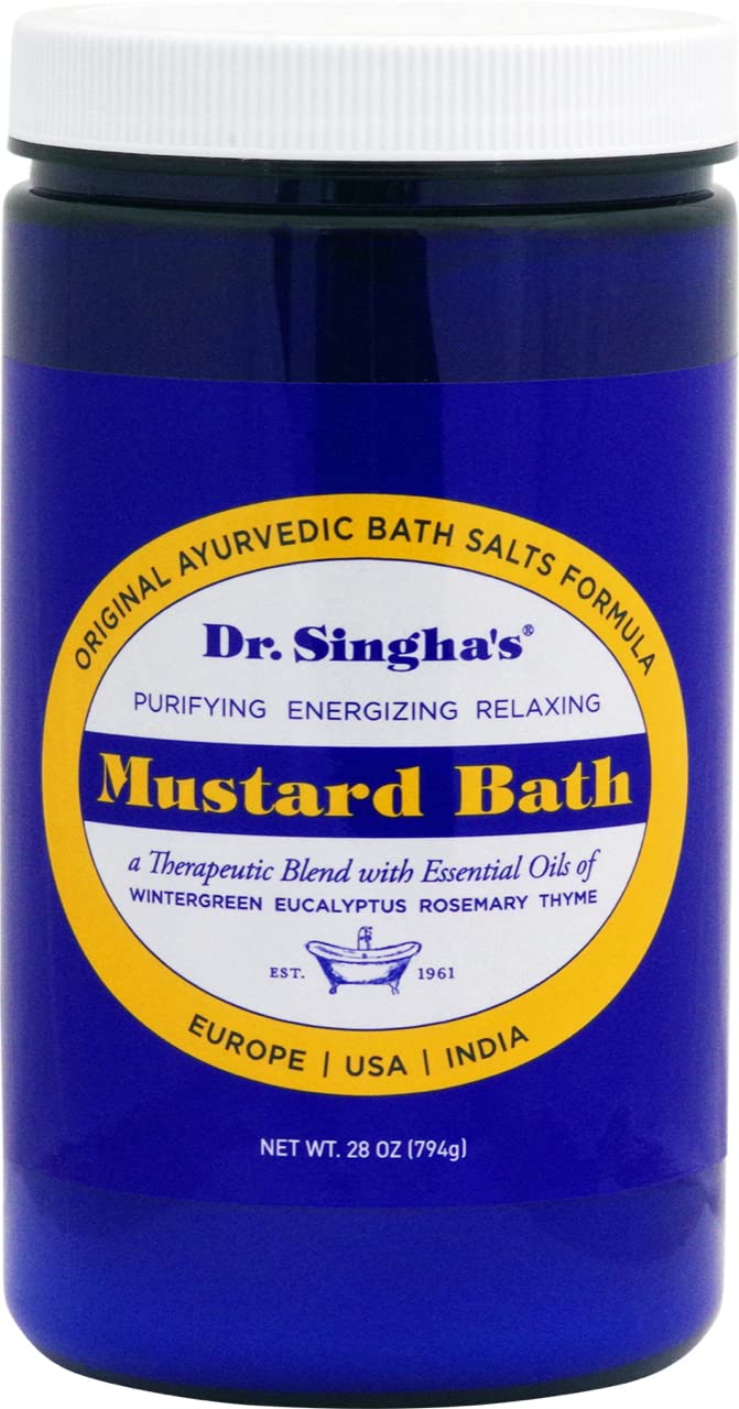 Dr. Singha's Dr. Singhaâ€™s Mustard Bath â€“ Therapeutic Bath Salts for Relaxation, Soothing Comfort & Refreshing Aroma â€“ 28 oz Aromatherapy Soak with Mustard Seed & Essential Oils - Bathing Alternative to Epsom Salt - Image 1