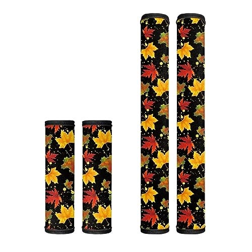 Mintulipy Refrigerator Door Handle Covers Set of 4 Washable Cloth Decor Thanksgiving Maple Leaf Kitchen Appliance Handle Covers Keep Your Fridge Microwave Oven Stove or Dishwasher Clean - Image 1