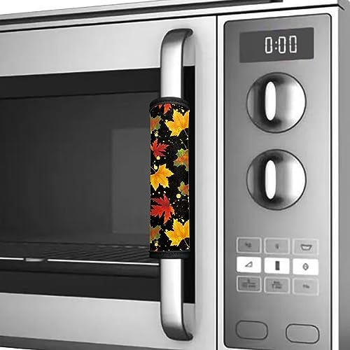 Mintulipy Refrigerator Door Handle Covers Set of 4 Washable Cloth Decor Thanksgiving Maple Leaf Kitchen Appliance Handle Covers Keep Your Fridge Microwave Oven Stove or Dishwasher Clean - Image 4