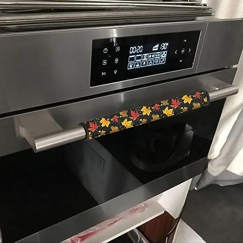 Mintulipy Refrigerator Door Handle Covers Set of 4 Washable Cloth Decor Thanksgiving Maple Leaf Kitchen Appliance Handle Covers Keep Your Fridge Microwave Oven Stove or Dishwasher Clean - Image 5