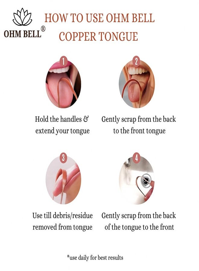 OHM BELL Copper Tongue Cleaner (Pack of 2) | 100% Pure Copper | Removes Bad Breath & Bacteria | Promotes Oral Hygiene & Digestive Health | Safe, Flexible & Easy to Use Tongue Scraper - Image 5