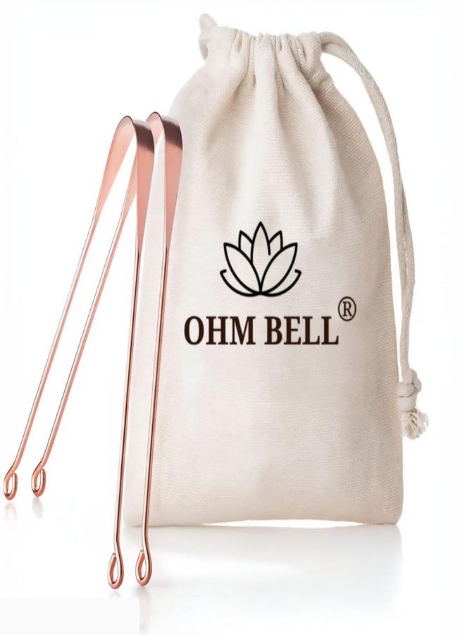 OHM BELL Copper Tongue Cleaner (Pack of 2) | 100% Pure Copper | Removes Bad Breath & Bacteria | Promotes Oral Hygiene & Digestive Health | Safe, Flexible & Easy to Use Tongue Scraper - Image 1