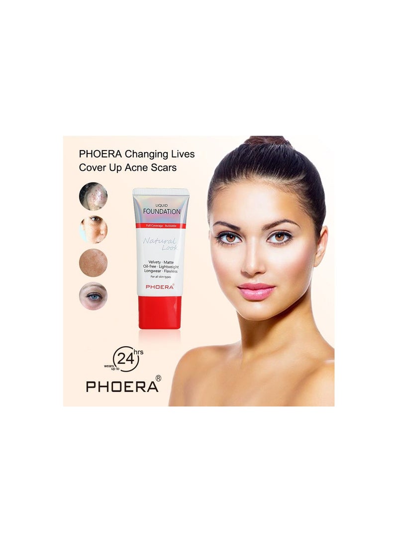 Phoera Liquid Foundation Natural Look 30ML 104 Buff Beige - Image 2