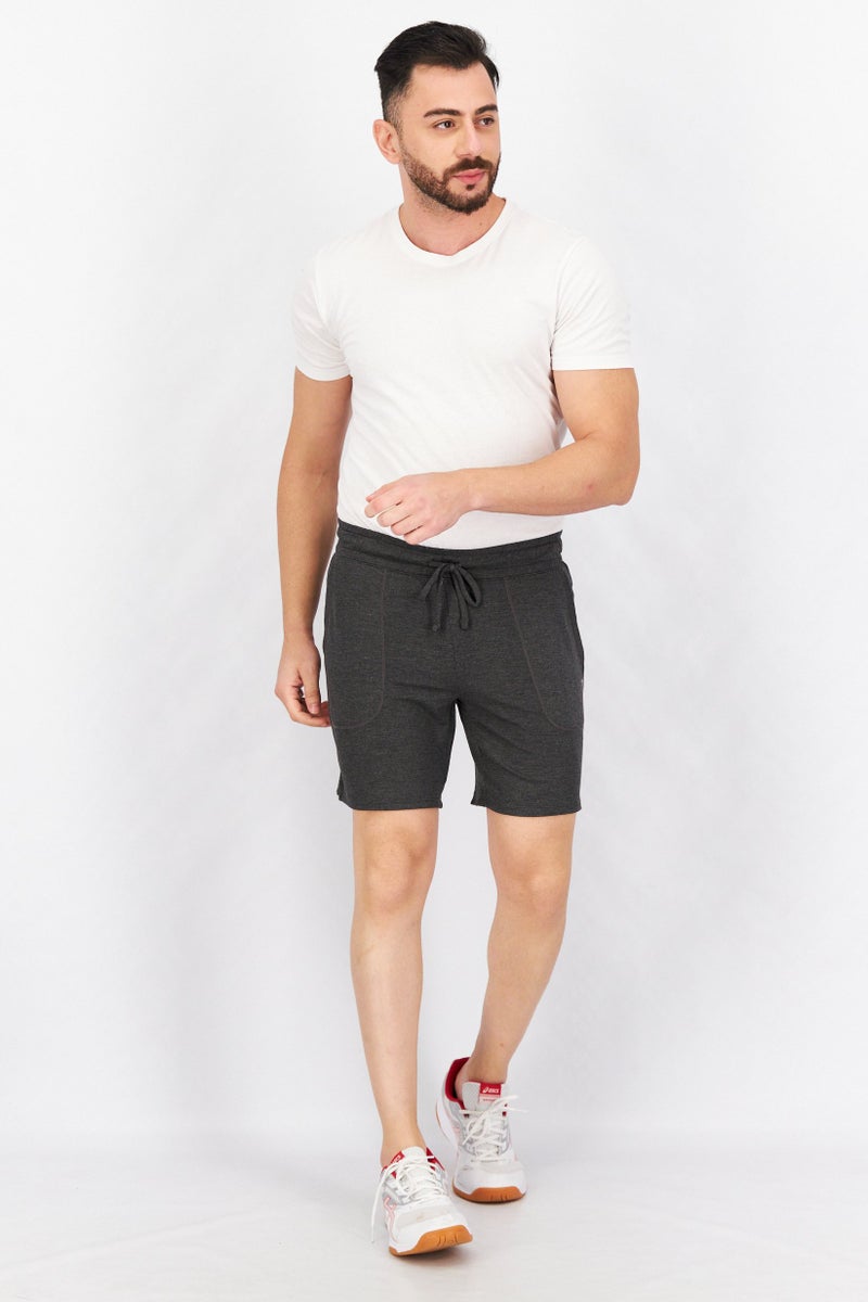 HEAD Men Sportswear Fit Drawstring Training Shorts, Charcoal Combo - Image 3