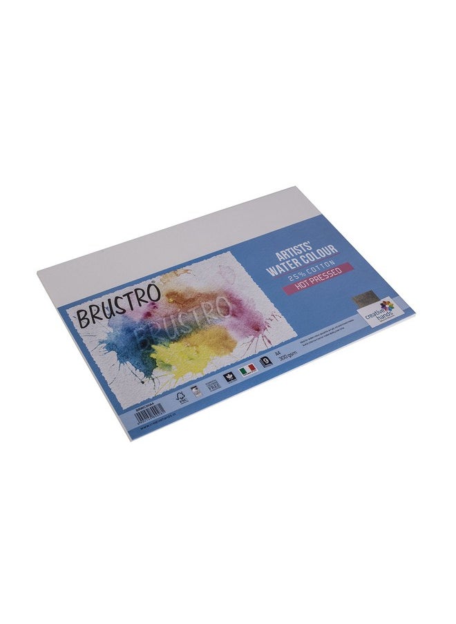 BRUSTRO Brustro Watercolour Papers 25% Cotton Hot Pressed 300 GSM A4 2 Packets (Each Pack Contains 9 Sheets)  - Image 5