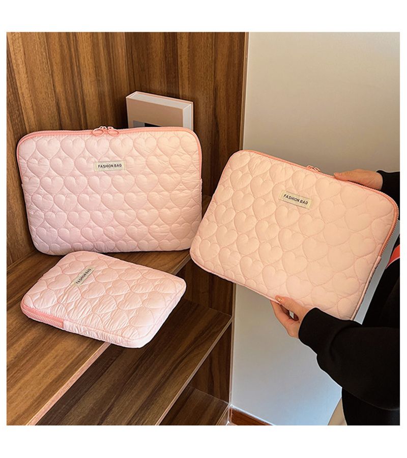 Pink 9-11 Inch Durable Laptop Sleeve Case with Tablet Pocket for MacBook Air Pro - Image 1