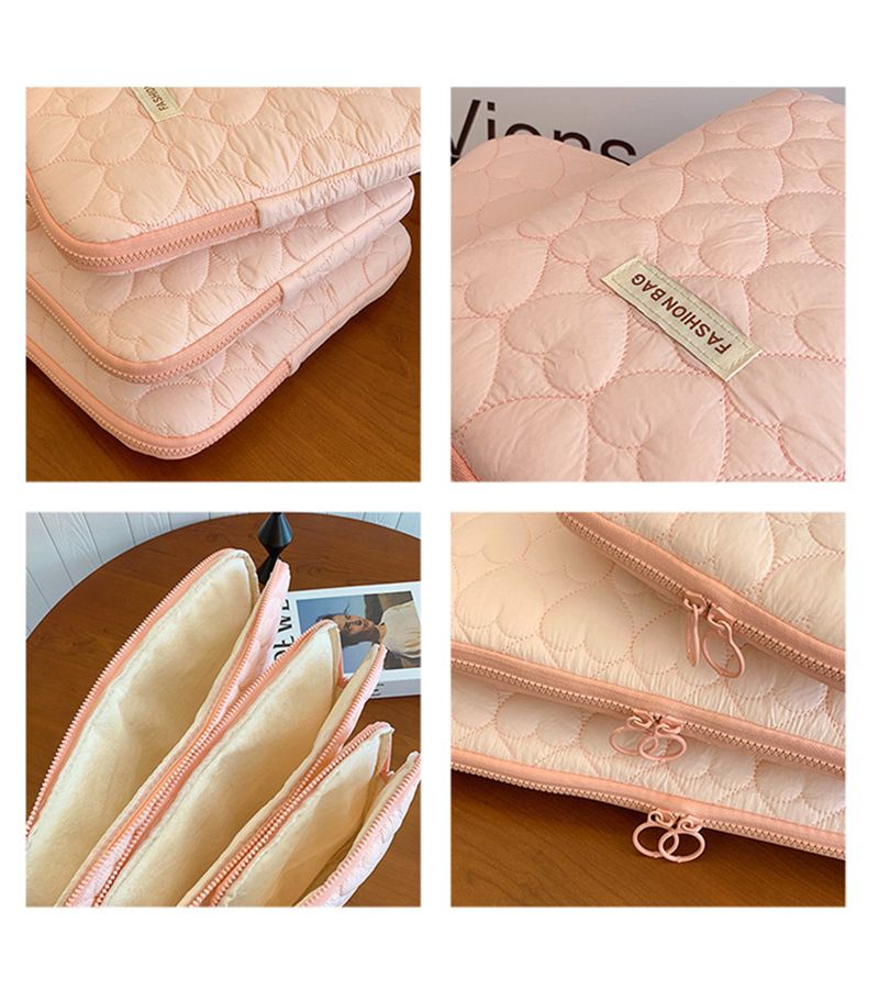 Pink 9-11 Inch Durable Laptop Sleeve Case with Tablet Pocket for MacBook Air Pro - Image 4