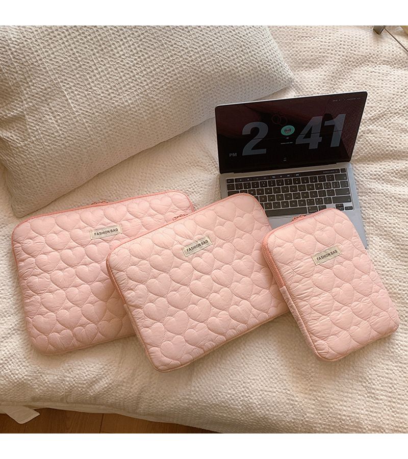 Pink 9-11 Inch Durable Laptop Sleeve Case with Tablet Pocket for MacBook Air Pro - Image 3