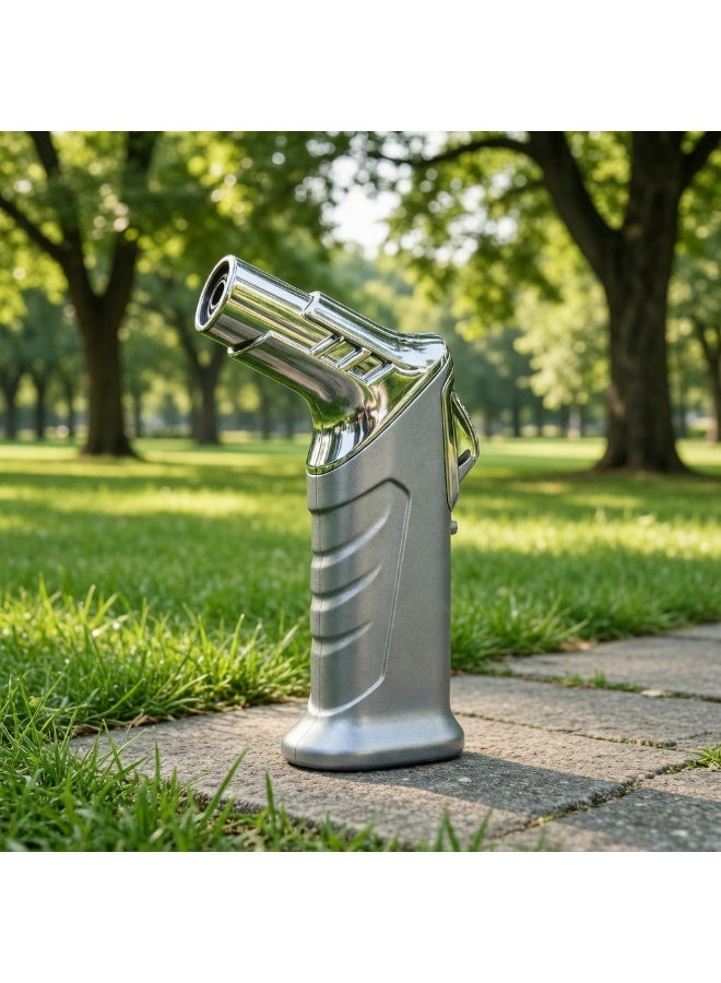 360-degree windproof torch lighter, cigar lighter, gas lighter, charcoal lighter, adjustable flame, refillable metal lighter (butane not included) - Image 1