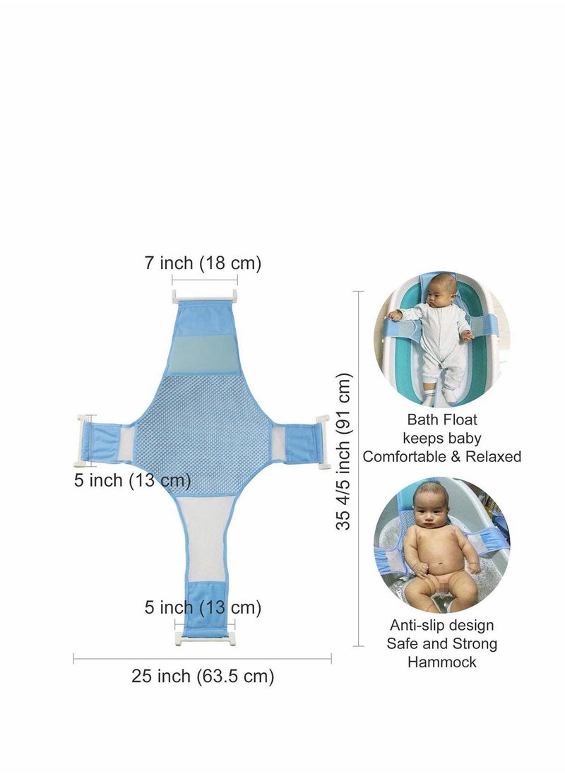 Generic - Starthi Baby Bath Suppport, Adjustable Bath Seat Support Net High Quality Comfortable Baby Bath Support Sling Hammock Net Adjustable Comfortable Non-Slip Bath Seat Blue - Image 1