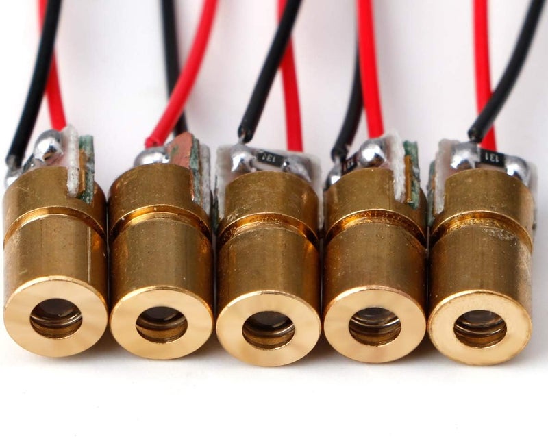 MakerFocus 20pcs 5V 650nm 5mW Red Dot Laser Head Red Laser Diode Laser Tube with Leads Head Outer Diameter 6mm - Image 4