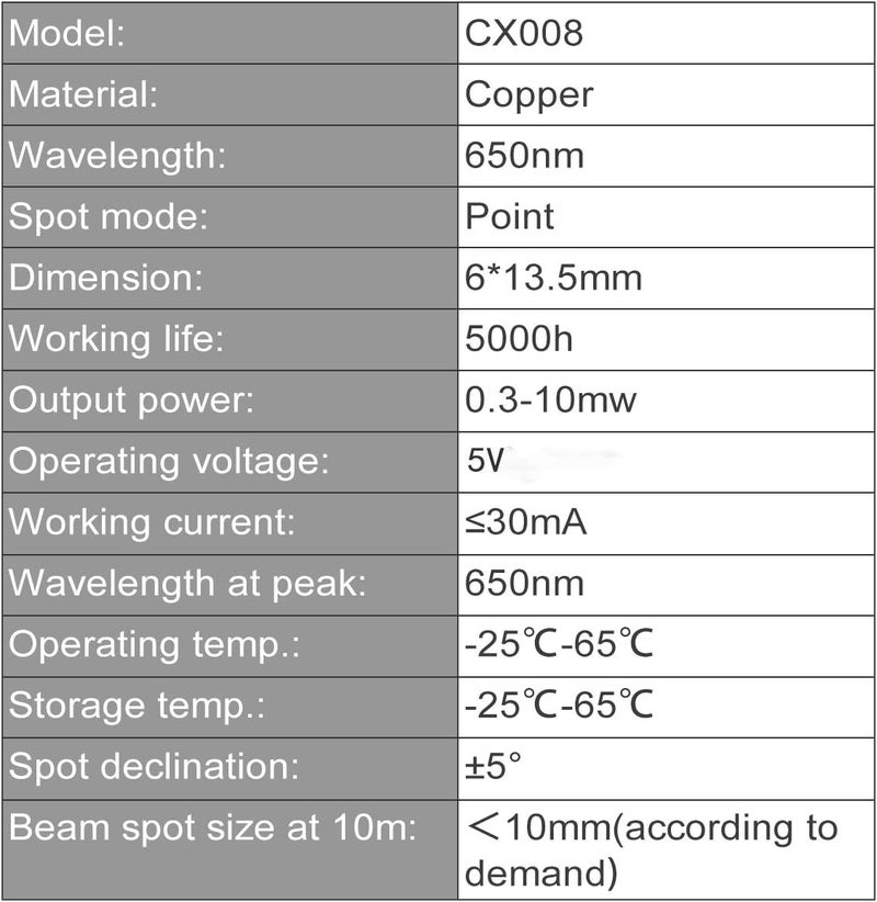 MakerFocus 20pcs 5V 650nm 5mW Red Dot Laser Head Red Laser Diode Laser Tube with Leads Head Outer Diameter 6mm - Image 5